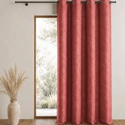 Rideau jacquard à imprimés et rayures verticales