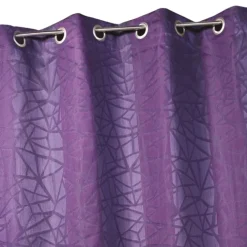 Rideau jacquard à imprimés et rayures verticales