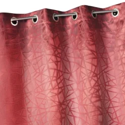Rideau jacquard à imprimés et rayures verticales