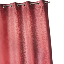 Rideau jacquard à imprimés et rayures verticales