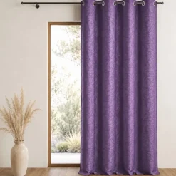 Rideau jacquard à imprimés et rayures verticales