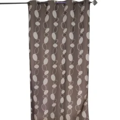 Rideau jacquard marron motif de galets
