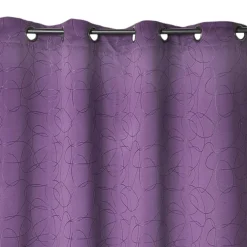 Rideau jacquard à motif géométrique et œillets