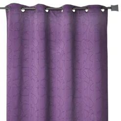 Rideau jacquard à motif géométrique et œillets