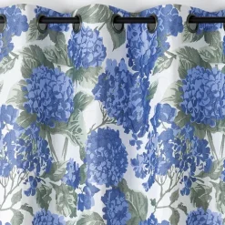 Rideau jacquard à motif hortensia