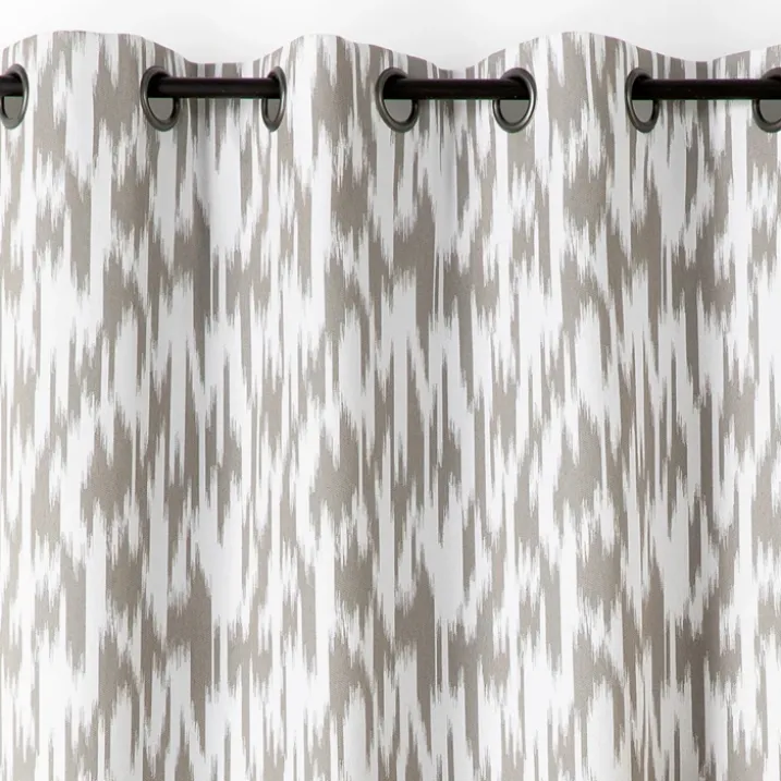 Rideau jacquard motif ikat en fils upcyclés