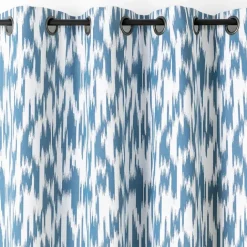 Rideau jacquard motif ikat en fils upcyclés