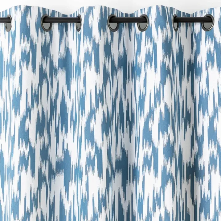 Rideau jacquard motif ikat en fils upcyclés