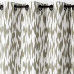 Rideau jacquard motif ikat en fils upcyclés