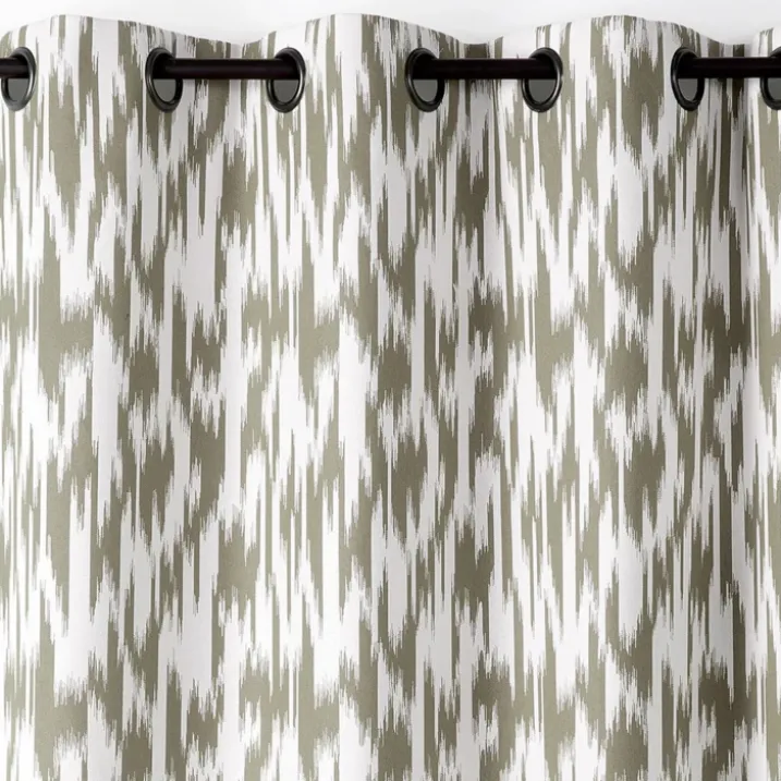 Rideau jacquard motif ikat en fils upcyclés