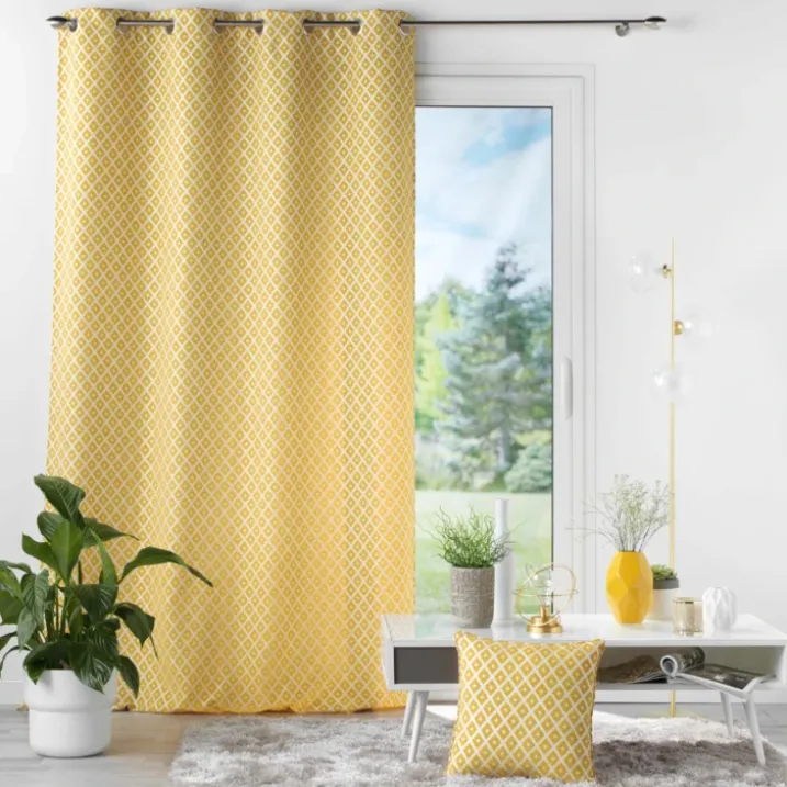 Rideau Jacquard motif losange