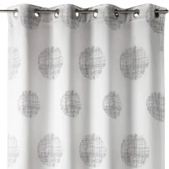 Rideau jacquard à motifs ronds chinés
