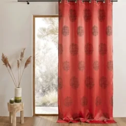 Rideau jacquard à motifs ronds chinés