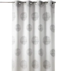 Rideau jacquard à motifs ronds chinés