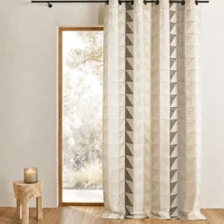 Rideau jacquard obscurcissant à imprimés triangulaires