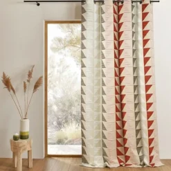 Rideau jacquard obscurcissant à imprimés triangulaires