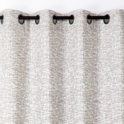 Rideau jacquard à oeillets effet tweed