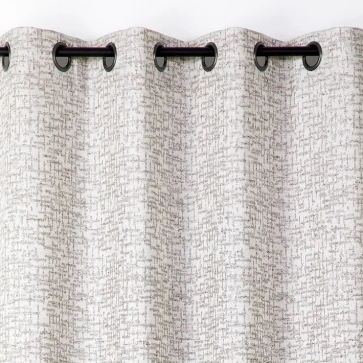 Rideau jacquard à oeillets effet tweed