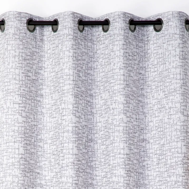 Rideau jacquard à oeillets effet tweed