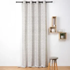 Rideau jacquard à oeillets effet tweed