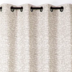 Rideau jacquard à oeillets effet tweed