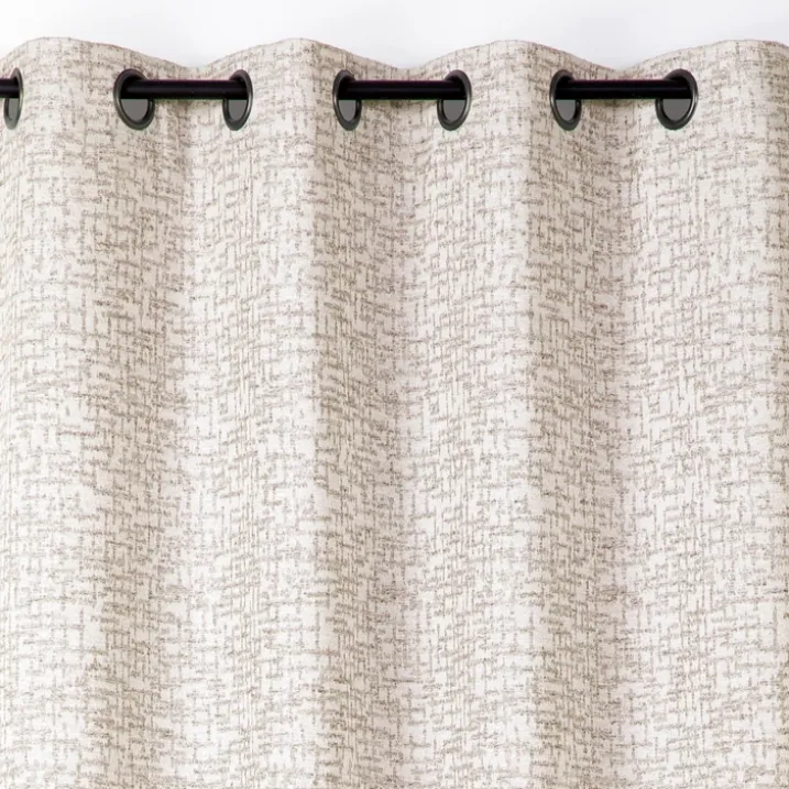 Rideau jacquard à oeillets effet tweed
