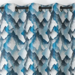 Rideau jacquard à oeillets motif minéral