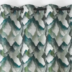 Rideau jacquard à oeillets motif minéral