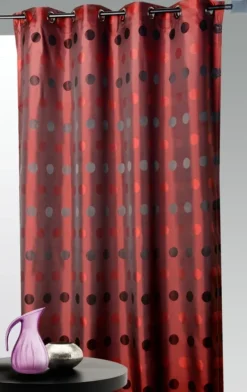 Rideau jacquard à pois ton sur ton