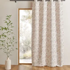 Rideau jacquard polycoton motifs végétaux