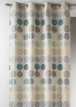 Rideau jacquard à rayures horizontales et pois
