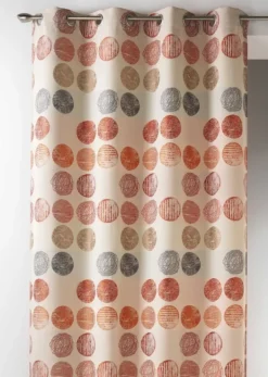 Rideau jacquard à rayures horizontales et pois
