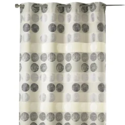 Rideau jacquard à rayures horizontales et pois