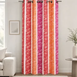 Rideau jacquard à rayures verticales colorées