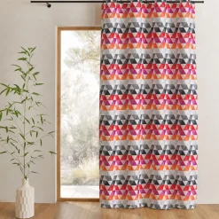 Rideau jacquard tamisant motifs triangles