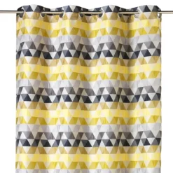 Rideau jacquard tamisant motifs triangles