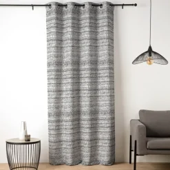 Rideau jacquard texturé inspiration minérale à oeillets