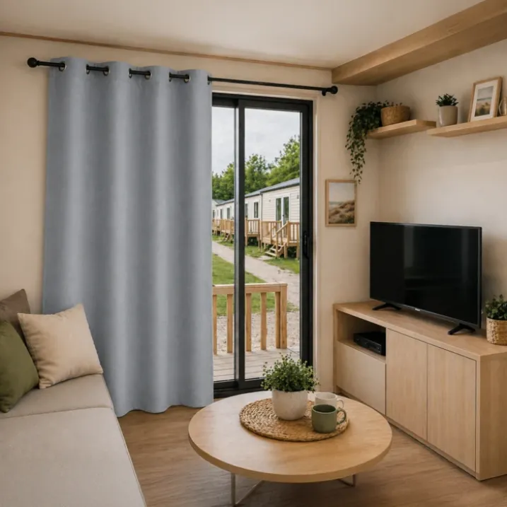 Rideau mobil home 100% occultant fenêtres et baies vitrées
