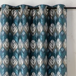 Rideau motif art déco effet velours à oeillets