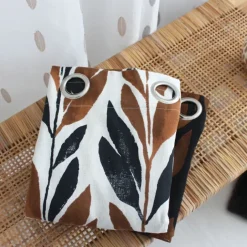 Rideau motif végétal tamisant en coton recyclé