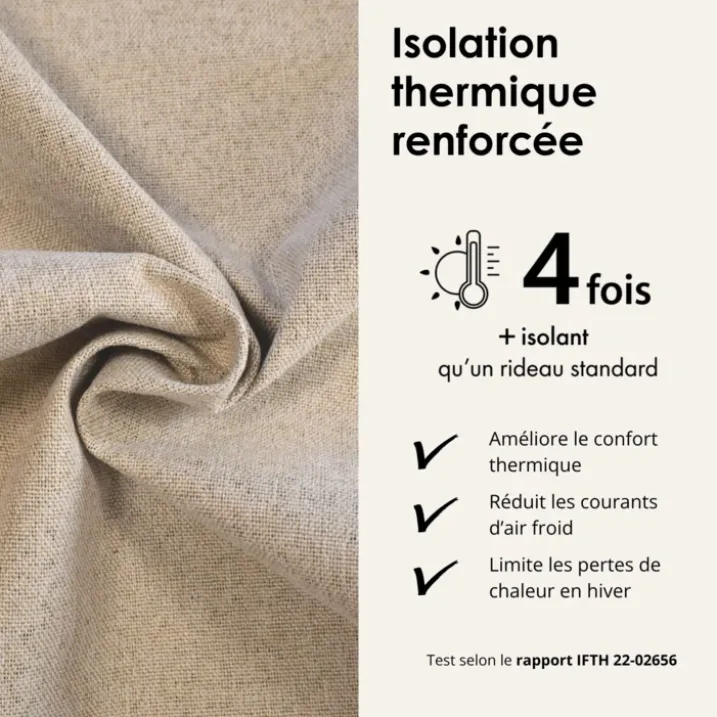 Rideau 100% occultant double face galon fronceur MIDNIGHT