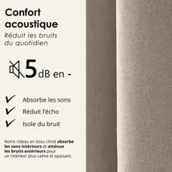 Rideau 100% occultant double face galon fronceur MIDNIGHT