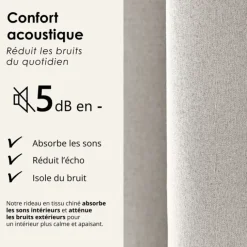Rideau 100% occultant double face galon fronceur MIDNIGHT