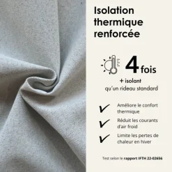 Rideau 100% occultant double face galon fronceur MIDNIGHT