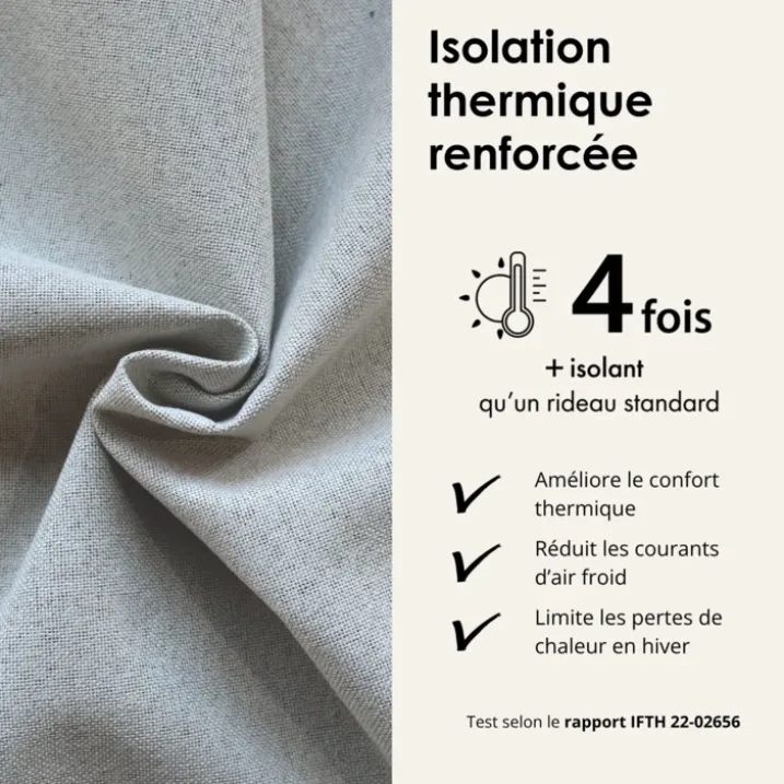 Rideau 100% occultant double face galon fronceur MIDNIGHT