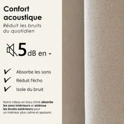 Rideau 100% occultant double face galon fronceur MIDNIGHT