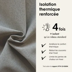 Rideau 100% occultant double face galon fronceur MIDNIGHT