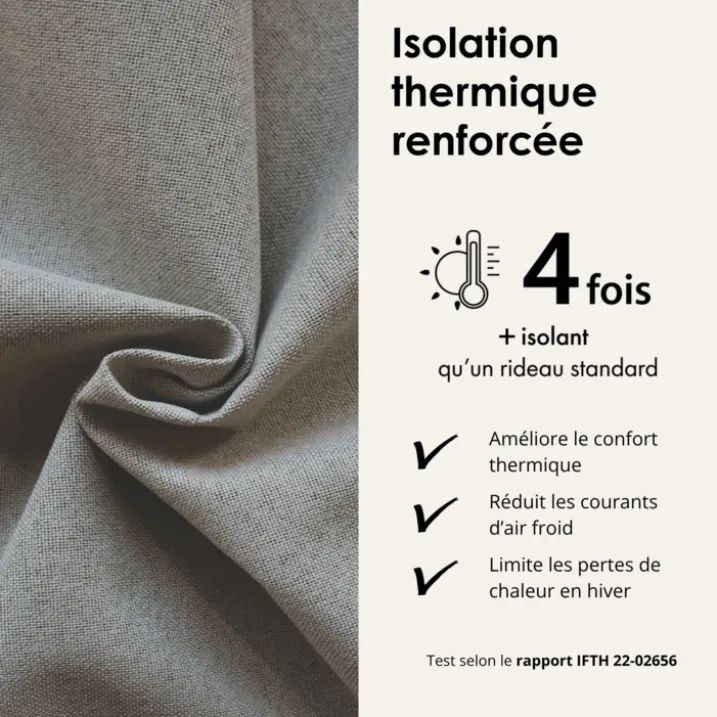 Rideau 100% occultant double face galon fronceur MIDNIGHT