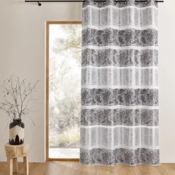 Rideau occultant en jacquard à rayures horizontales