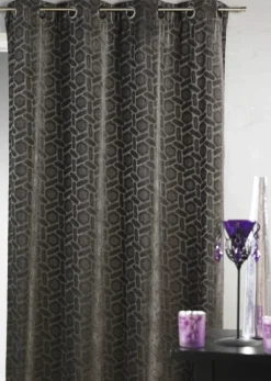 Rideau occultant en jacquard à motif géométrique